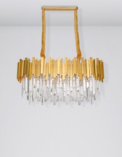 Nova Luce GRANE Pendelleuchte E14 8-fach Gold 80x30x120cm dimmbar 9050130