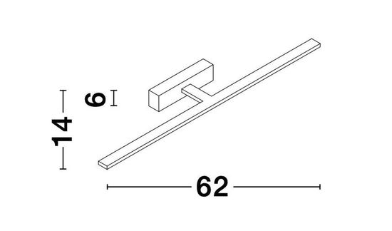 Nova Luce MONDRIAN LED Wandleuchte Weiß 20W IP44 Warmweiss 62x14x6cm 9053201