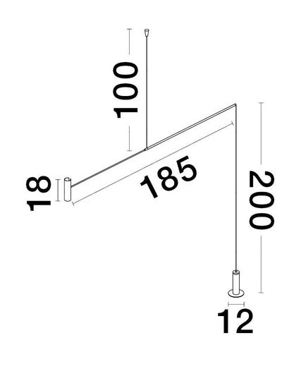 Nova Luce VOICE LED Stehlampe Schwarz 12W Warmweiss 192x12x20-250cm 9061429