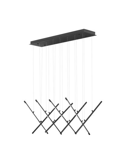 Nova Luce ELETTRA LED Pendelleuchte Schwarz 60W Warmweiss 100x51x120cm dimmbar 9081803