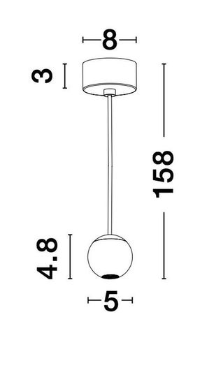 Nova Luce NOCCI LED Pendelleuchte Schwarz 4W Warmweiss 158x5cm 9103212
