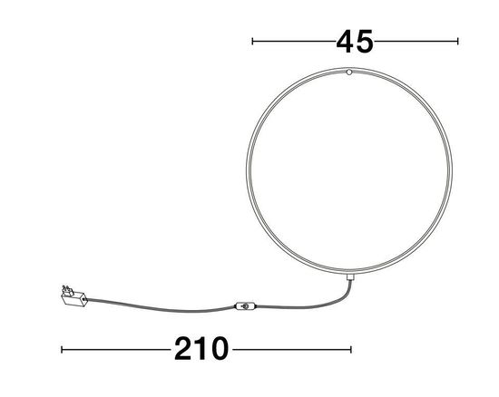 Nova Luce RING LED Wand/Tischleuchte Schwarz 19W Warmweiss 45x2x45cm dimmbar 9108312