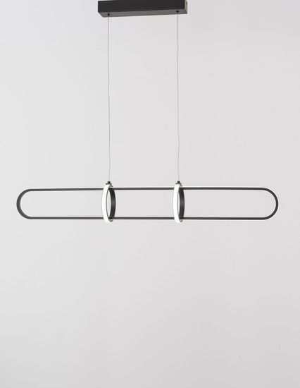 Nova Luce ARTE LED Pendelleuchte Matt schwarz 29W Warmweiss 90x13x120cm dimmbar 9113121