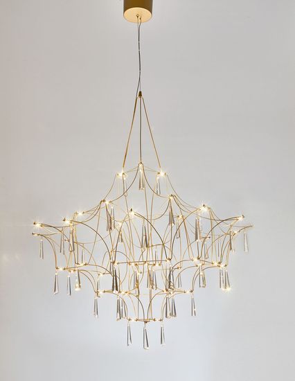 Nova Luce GORO LED Pendelleuchte Gold 20W Warmweiss 160x80cm 9116820