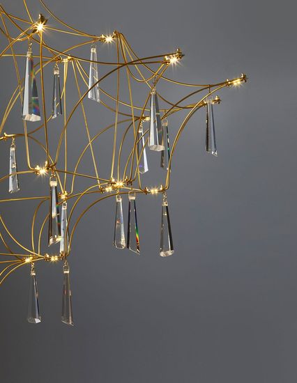 Nova Luce GORO LED Pendelleuchte Gold 20W Warmweiss 160x80cm 9116820