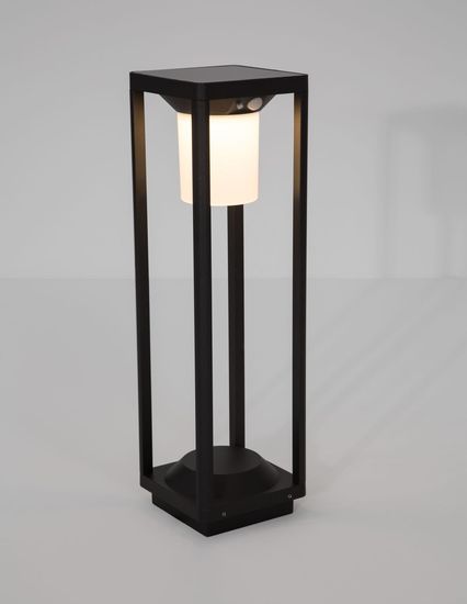 Nova Luce LOVETO LED Wegeleuchte Anthrazit 1,5W IP65 Warmweiss 14,5x14,5x50cm Solar Bewegungsmelder 9120622