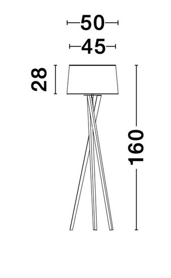 Nova Luce SALINO Stehlampe E27 Naturholz 160x50cm 9145061