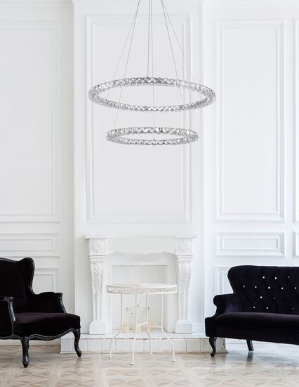 Nova Luce QUENTIN LED Pendelleuchte Chrom 60W Neutralweiss 120x70cm 9172518