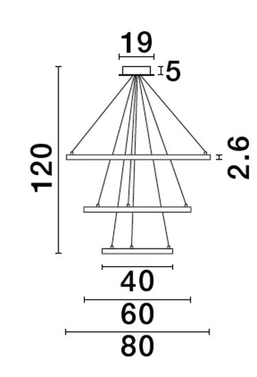 Nova Luce EMPATIA LED Pendelleuchte Schwarz 108W Warmweiss 120x80cm dimmbar 9172867