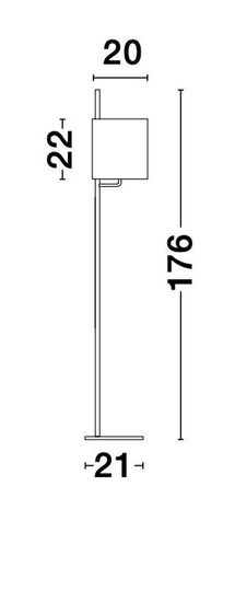 Nova Luce YAMA Stehlampe E27 Schwarz 176x20cm 9180522