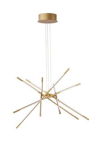Nova Luce RACCIO LED Pendelleuchte Messing 68W Warmweiss 120x85cm dimmbar 9180782