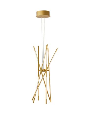 Nova Luce RACCIO LED Pendelleuchte Messing 68W Warmweiss 120x85cm dimmbar 9180782