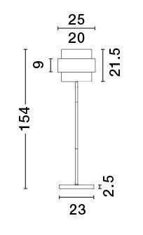 Nova Luce SIANNA Stehlampe E27 Gold 154x25cm 9236410