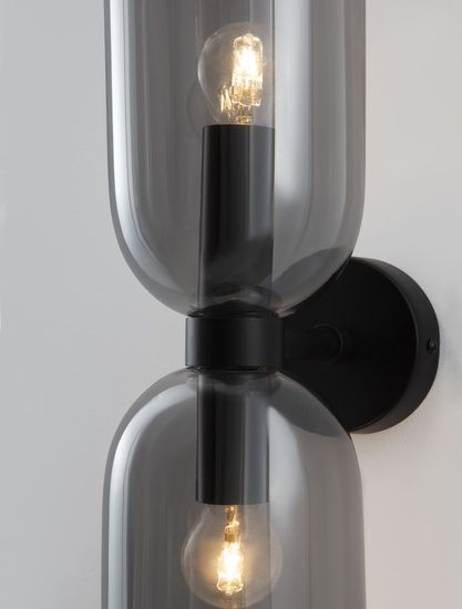 Nova Luce PALMER Wandleuchte E14 2-fach Schwarz 11,5x16,5x37,5cm dimmbar 9241110