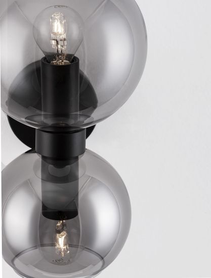 Nova Luce PALMER Wandleuchte E14 2-fach Schwarz 15x18,5x25,5cm dimmbar 9241120