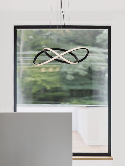 Nova Luce AMARA LED Pendelleuchte Schwarz 28W Warmweiss 120x56cm 9248107