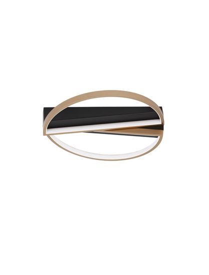Nova Luce ELIZE LED Deckenleuchte Schwarz 28W Warmweiss 43,2x43,6x8cm dimmbar 9248114