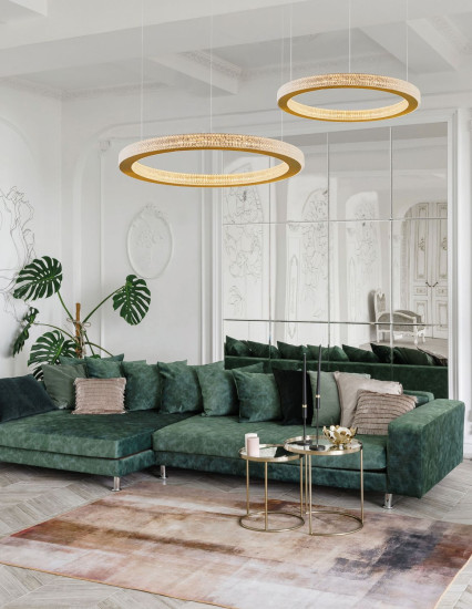 Nova Luce FIORE LED Pendelleuchte Gold 60W Warmweiss 120x60cm dimmbar 9285610
