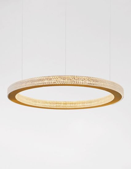Nova Luce FIORE LED Pendelleuchte Gold 60W Warmweiss 120x60cm dimmbar 9285610