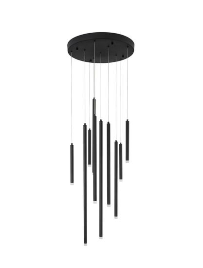 Nova Luce TRIMLE LED Pendelleuchte Schwarz 26W Warmweiss 220x50cm dimmbar 9287945