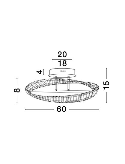 Nova Luce AURELIA LED Deckenleuchte Gold 35W Neutralweiss 15x60cm dimmbar 9333060