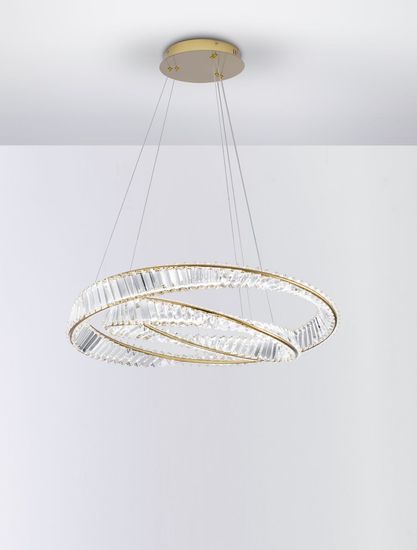 Nova Luce AURELIA LED Pendelleuchte Gold 72W Neutralweiss 150x80cm dimmbar 9333063