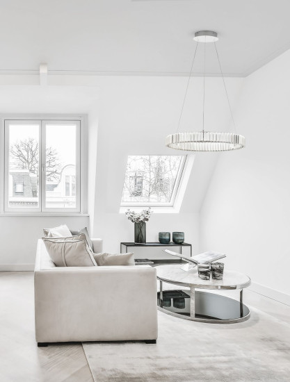 Nova Luce AURELIA LED Pendelleuchte Chrom 41W Neutralweiss 150x60cm dimmbar 9333066