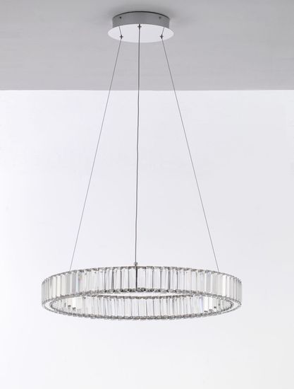 Nova Luce AURELIA LED Pendelleuchte Chrom 41W Neutralweiss 150x60cm dimmbar 9333066