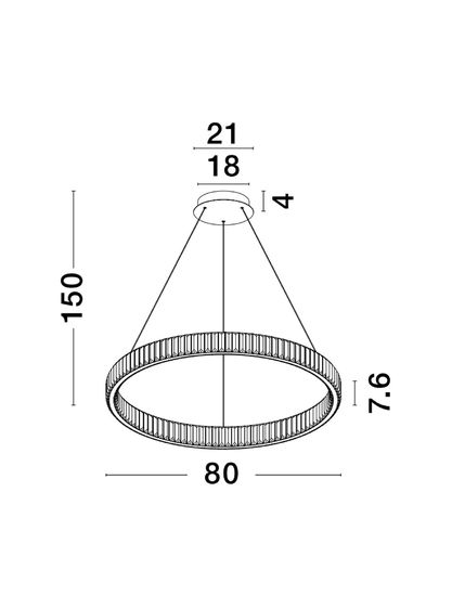 Nova Luce AURELIA LED Pendelleuchte Chrom 47W Neutralweiss 150x80cm dimmbar 9333067