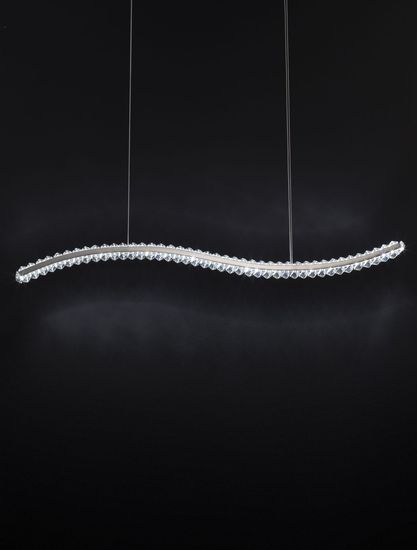 Nova Luce AURELIA LED Pendelleuchte Chrom 43W Neutralweiss 100x7,6x150cm dimmbar 9333070