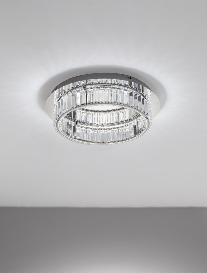 Nova Luce AURELIA LED Deckenleuchte Chrom 29W Neutralweiss 12x50cm dimmbar 9333071