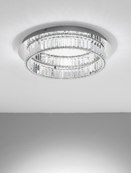Nova Luce AURELIA LED Deckenleuchte Chrom 41W Neutralweiss 12x60cm dimmbar 9333072