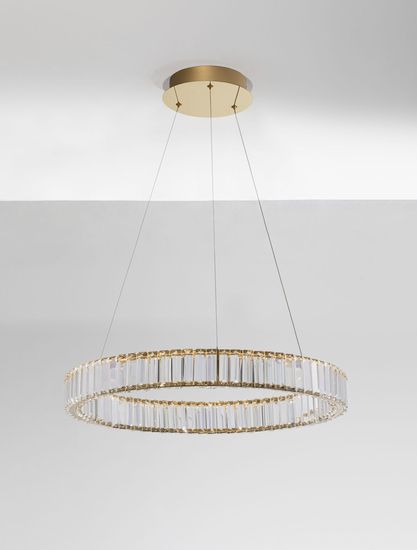 Nova Luce AURELIA LED Pendelleuchte Gold 41W Neutralweiss 150x60cm dimmbar 9333075