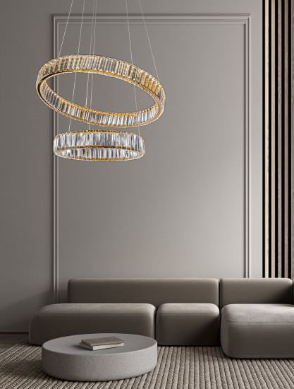 Nova Luce AURELIA LED Pendelleuchte Gold 46W Neutralweiss 150x60cm dimmbar 9333077