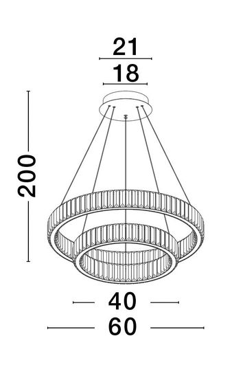 Nova Luce AURELIA LED Pendelleuchte Gold 46W Neutralweiss 150x60cm dimmbar 9333077