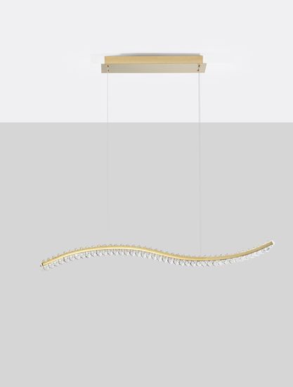 Nova Luce AURELIA LED Pendelleuchte Gold 43W Neutralweiss 100x7,6x150cm dimmbar 9333078