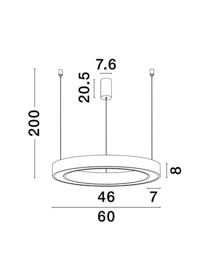 Nova Luce MORBIDO LED Pendelleuchte Schwarz 48W Steuerbare Lichtfarbe 200x60cm dimmbar 9345639