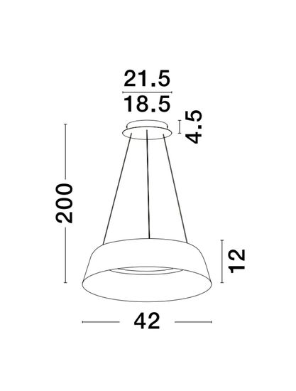 Nova Luce ALBA LED Pendelleuchte Schwarz 42W Warmweiss 200x42cm dimmbar 9345656