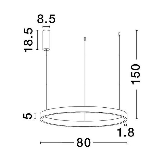 Nova Luce ELOWEN LED Pendelleuchte Schwarz 77W Warmweiss 150x80cm dimmbar 9345664