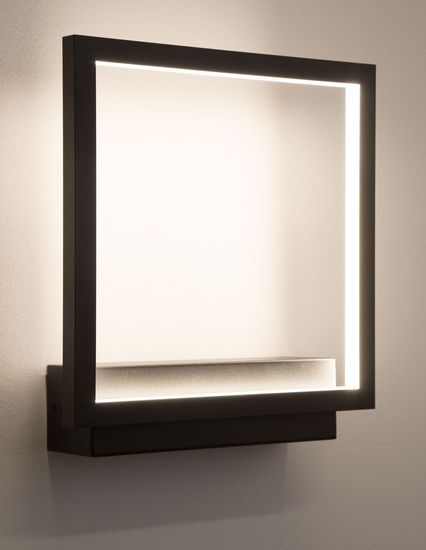 Nova Luce CORNICE LED Wandleuchte Schwarz 18W Warmweiss 21x6x25cm 9421751