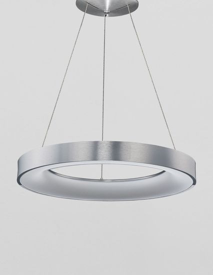 Nova Luce RANDO THIN LED Pendelleuchte Silber 50W Warmweiss 120x60cm dimmbar 9453456