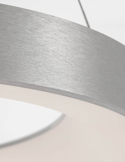 Nova Luce RANDO THIN LED Pendelleuchte Silber 50W Warmweiss 120x60cm dimmbar 9453456