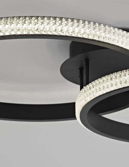 Nova Luce NAGER LED Deckenleuchte Schwarz 28W Warmweiss 62,5x41,5x17cm 9481094