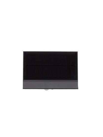 Nova Luce PRIM LED Wandleuchte Anthrazit 2W IP65 Warmweiss 18x17,5x3,5cm Solar Bewegungsmelder 9492510