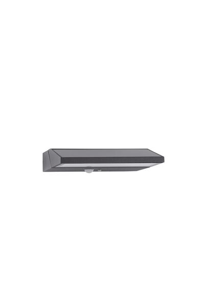 Nova Luce PRIM LED Wandleuchte Anthrazit 2W IP65 Warmweiss 18x17,5x3,5cm Solar Bewegungsmelder 9492510
