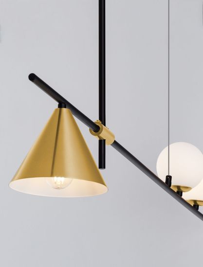 Nova Luce SWAY Pendelleuchte E27 3-fach Gold 123x15x70cm dimmbar 9501237