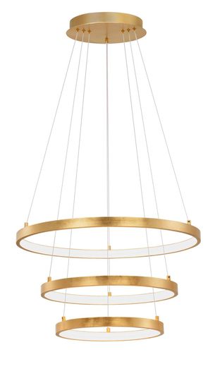 Nova Luce LEON LED Pendelleuchte Blattgold 83W Warmweiss 150x61cm dimmbar 9501430