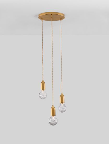 Nova Luce VEDA Pendelleuchte G9 3-fach Messing 150x30cm dimmbar 9536413
