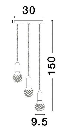 Nova Luce VEDA Pendelleuchte G9 3-fach Messing 150x30cm dimmbar 9536413
