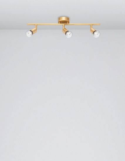 Nova Luce LUP Deckenleuchte GU10 3-fach Gold 49x8x10,9cm dimmbar 960003